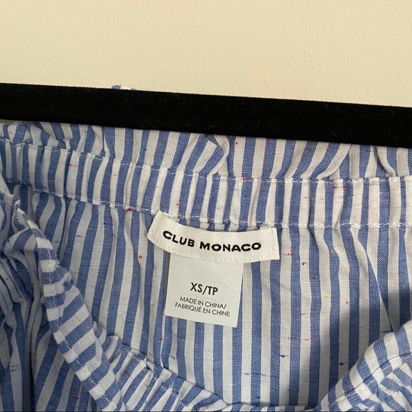 Club Monaco off shoulder blouse with tassel ties - Picture 2 of 2